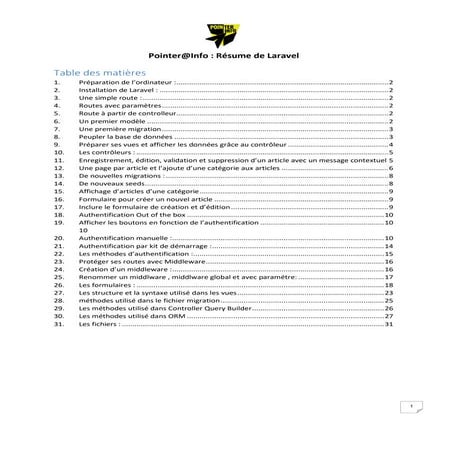 "Introduction et Résumé de Laravel : Tout ce que Vous Devez Savoir".pdf