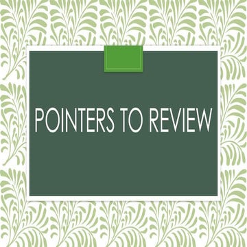 POINTERS TO REVIEW for grade 8 english 2025