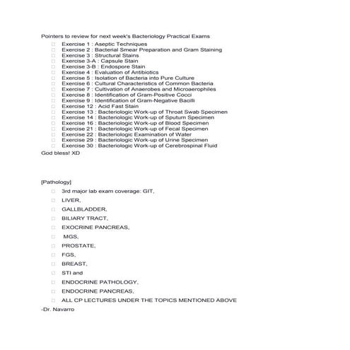 Pointers to review for next week | PDF