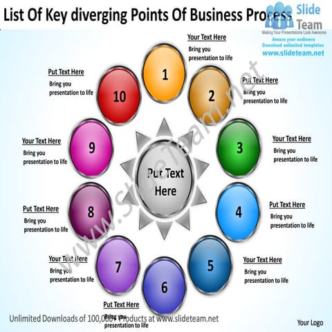 Points business powerpoint theme process relative circular flow arrow diagram...