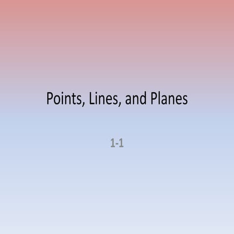 Points, lines, and planes