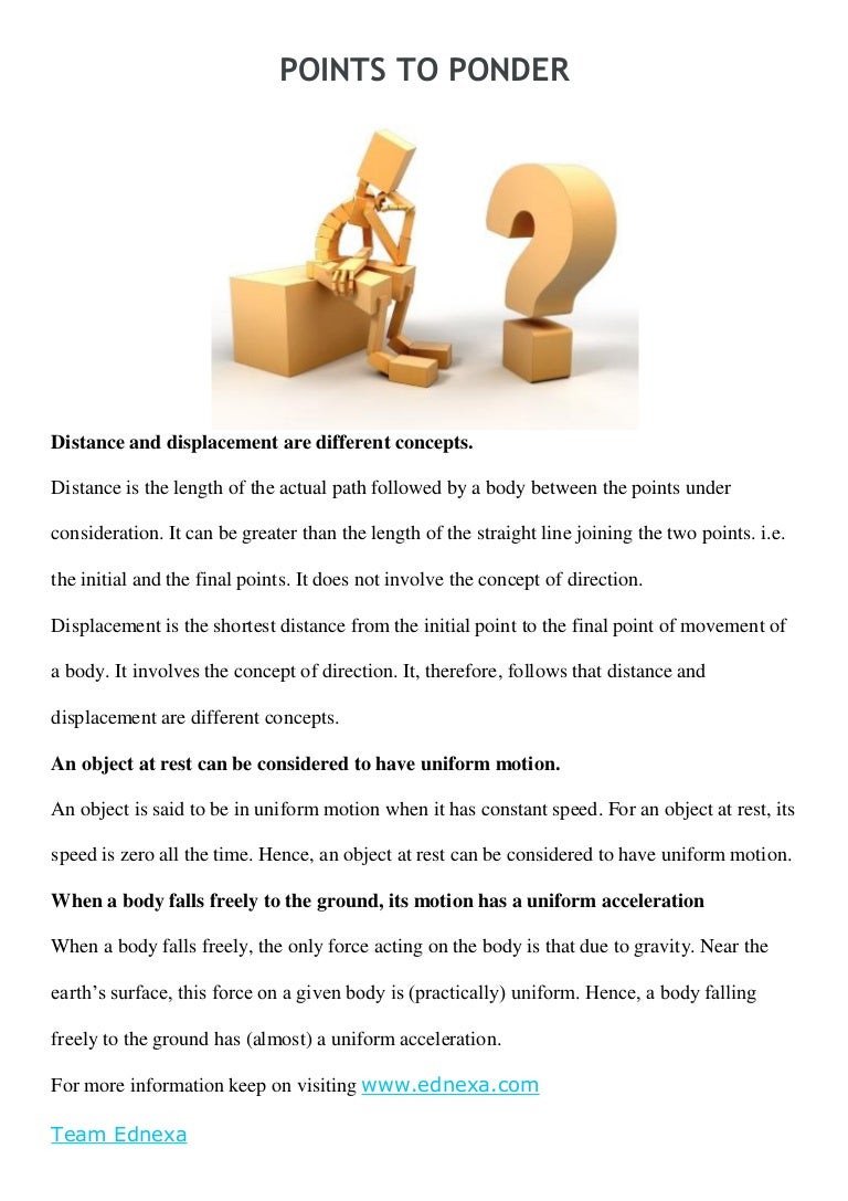 Points to ponder