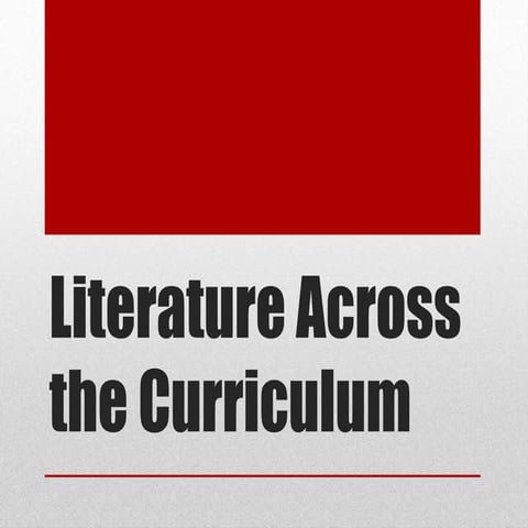 Points to ponder literature across the curriculum(1)