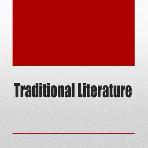 Points to ponder Traditional Literature