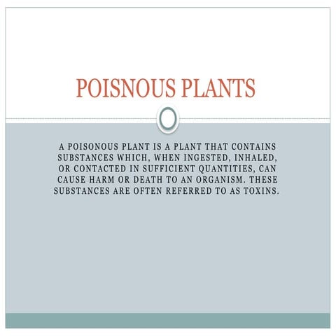 poisnous plant presentations that will be useful for the medical ...