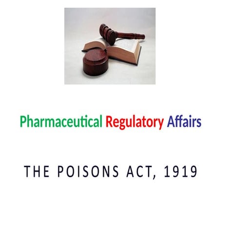 Poison act 1919 | PPTX