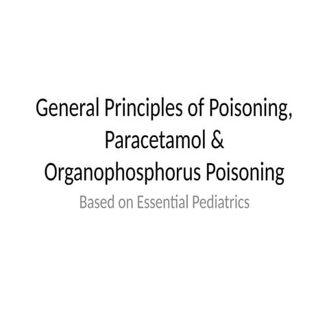 Comprehensive Guide to Pediatric Poisoning: Paracetamol ...