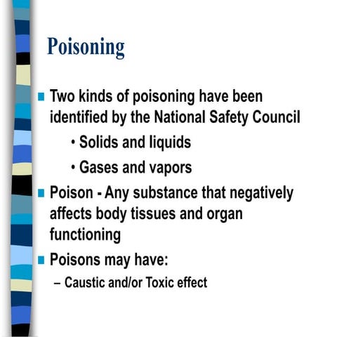 poisonings information about cases intering emergency unit | PPT