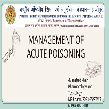 Management of acute poisoning and organophosphate poisoning
