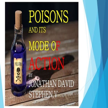 Classification of poisons and its mode of action