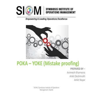 Poka yoke (mistake proofing)