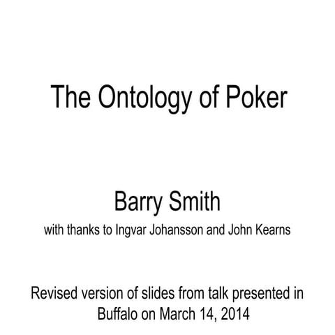 Ontology of Poker
