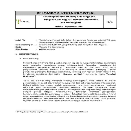 MASTEL - Pokja Roadmap Industri TIK