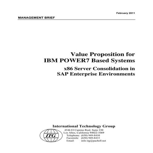 ITG whitepaper: Value Proposition for AIX on IBM Power Systems: Ownership Exp...