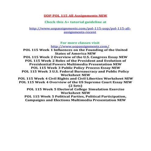 POL 115 Entire Course NEW