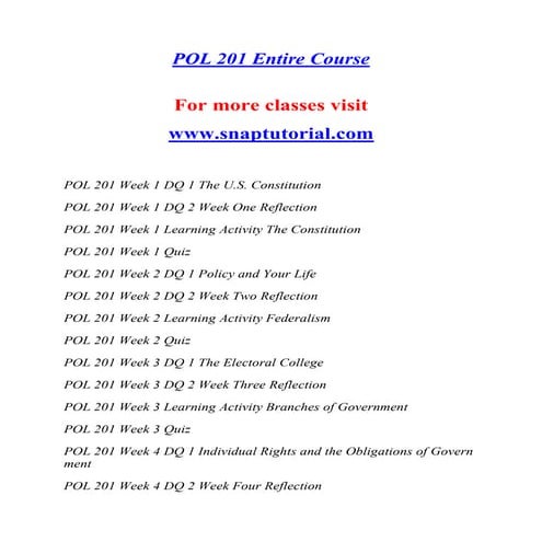 Pol 201 entire course | DOC