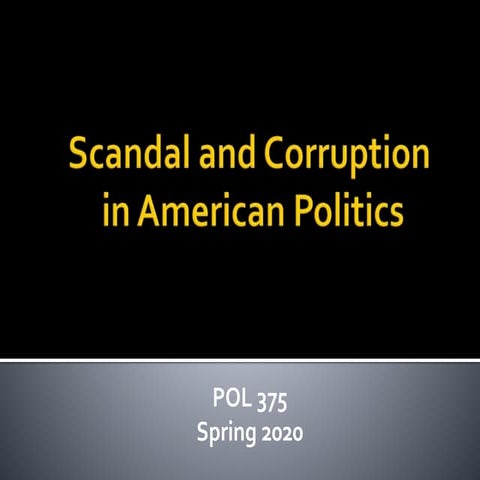 Pol 375 Defining Scandal and Corruption