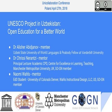 UNESCO Project in Uzbekistan: Open Education for a Better World - Unicollabor...