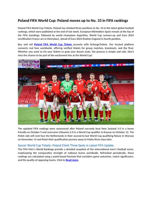 Poland FIFA World Cup Poland move up to No. 33 in FIFA rankings.docx