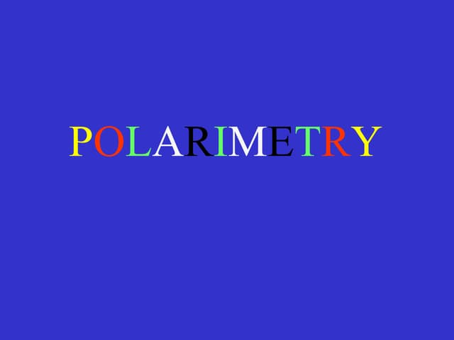Polarimetry