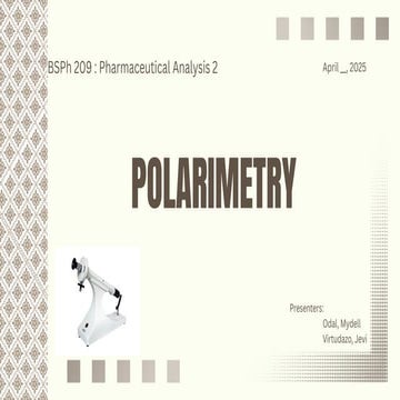 Optical Rotation and Polarimeter by Dr. A. Amsavel | PDF