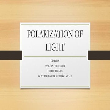 Polarization of Light