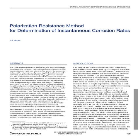 Polarization resistance method 
