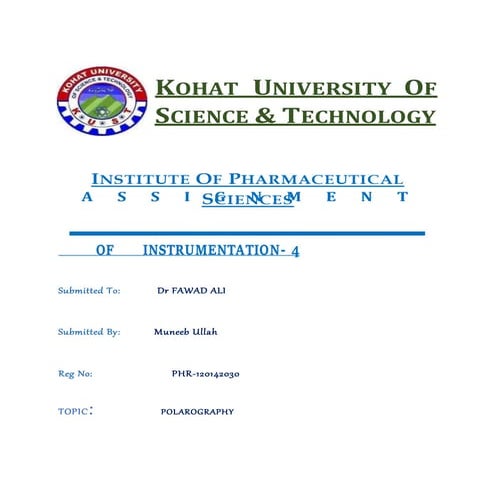 Polarography in instrumentation