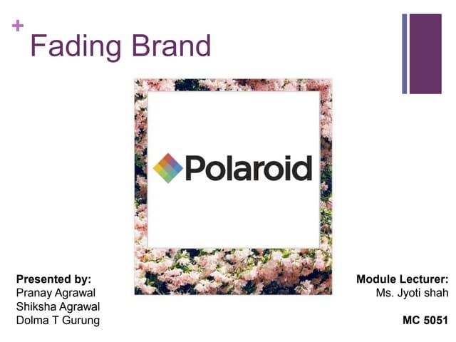 Polaroid- Fading brand, reinforcement and revitalizing.