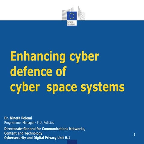 SC7 Workshop 3: Enhancing cyber defence of cyber space systems