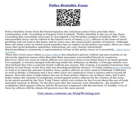 Police Brutality Essays | PDF