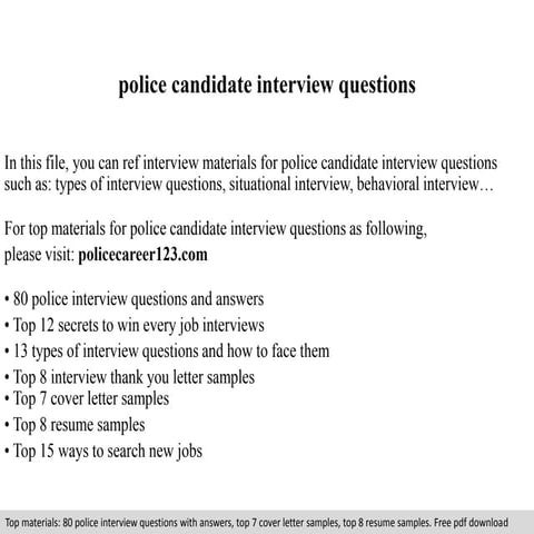 Police candidate interview questions