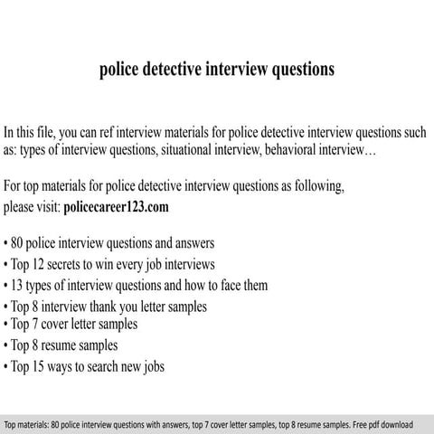 Police detective interview questions