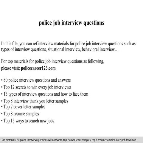 Police job interview questions