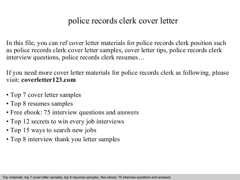 Police records clerk resume sample