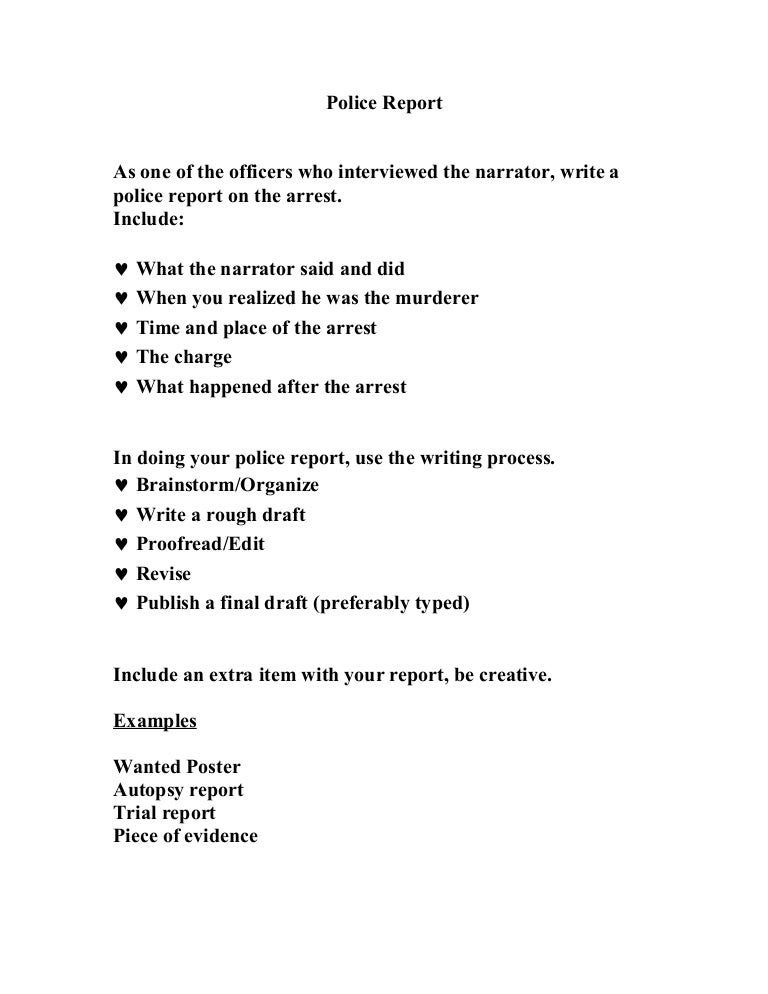 writing a report police