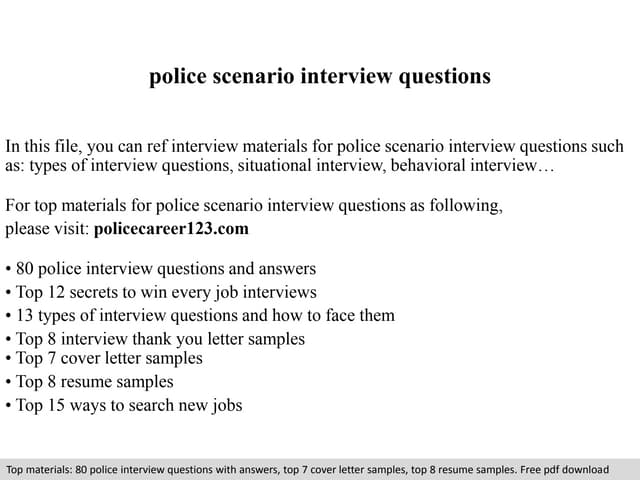 Police scenario interview questions