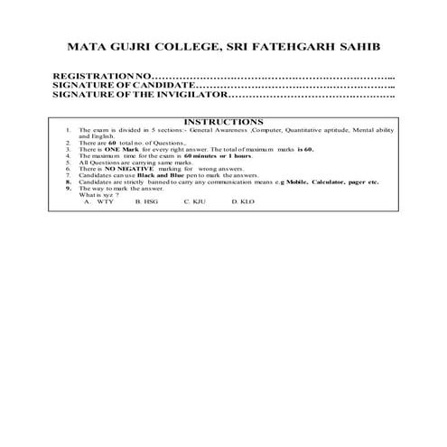 Police screening test