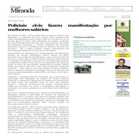 Policiais civis fazem manifestação por melhores salários  sao bento do sul