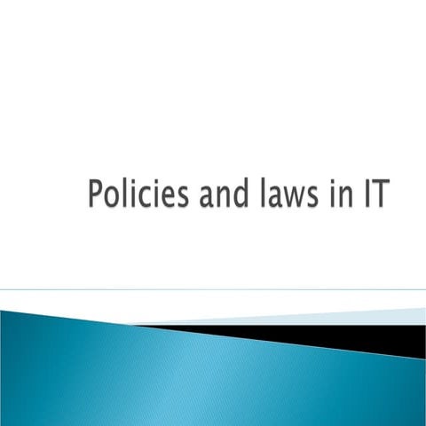 Policies and Law in IT