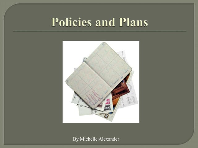 Policies and plans