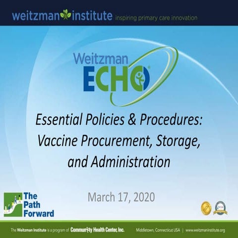 Policies and Procedures for Vaccine Management 