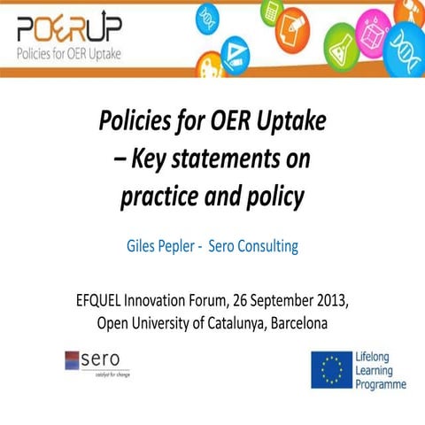 Policies for oer uptake efquel