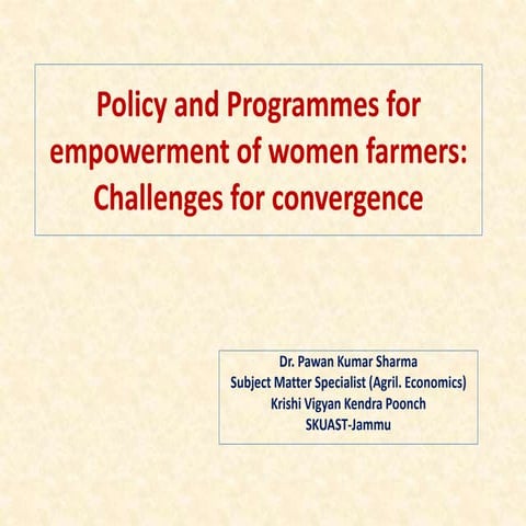 Policies & programmes for women in india
