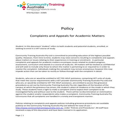 Policy 018-complaints-and-appeals-for-academic-matters