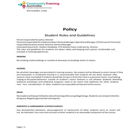 Policy 026-student-rules-and-guidelines
