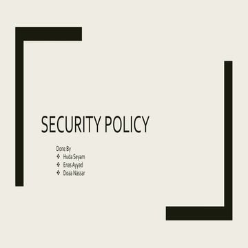 Security Policy