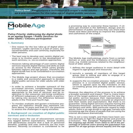 Policy Brief : Responsive e-inclusion of Europe’s older adults as a pre-condi...