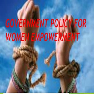 government policies for women empowerment