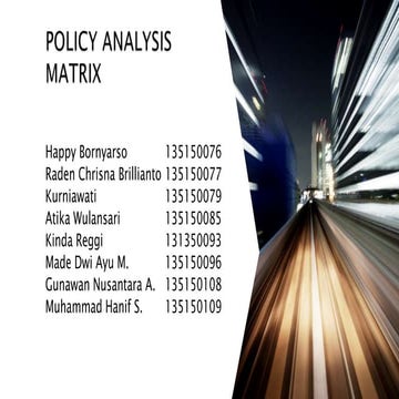 Policy Analysis Matrix | PPTX